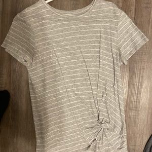 Super cute and simple grey and white striped shirt